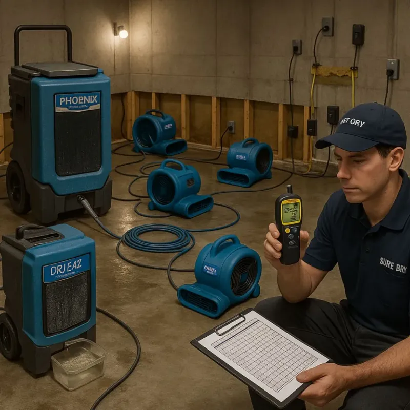 Structural Drying and Dehumidification process in Mariposa, CA